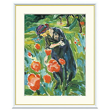 額絵 ポピーを持つ女性 エドヴァルド・ムンク 42x34cm 三幸