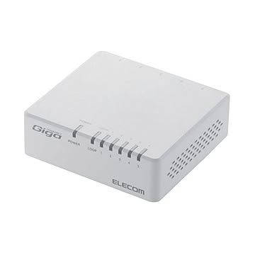 (まとめ) エレコム 1000BASE-T対応 スイッチングハブ 5ポート プラスチック筐体 ホワイト EHC-G05PA-W-K 1台  【×5セット】