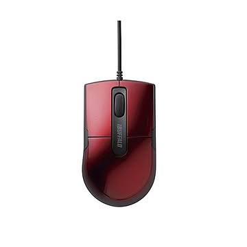 (まとめ) バッファロー 有線BlueLEDマウス 静音 3ボタンSサイズ レッド BSMBU26SSRD 1個 【×10セット】