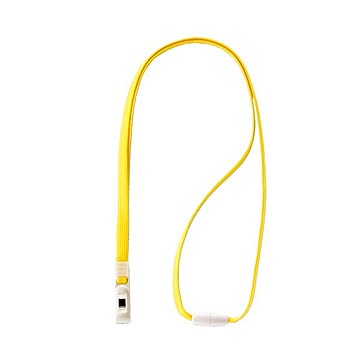（まとめ） ライオン事務器 名札用ストラップイエロー N-7P 1本 【×30セット】