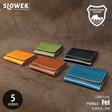 SLOWER スロウワー PEBBLE CARD CASE  Fei ぺブル カードケース 「フェイ」 名刺入れ カード収納 栃木レザー 本革 日本製 大容量 名刺50枚収納