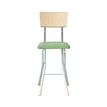 折りたたみ椅子 幅32cm ナチュラル×グリーン×ミルキーホワイト 日本製 スチールパイプ 1脚販売 完成品 リビング 在宅ワーク
