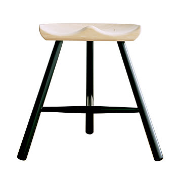 【カラー塗装】 MILKER's chair ミルカーズチェア No.49 ３本足 木製 スツール ホワイト ライトブラウン 高さ 49 姿勢 腰痛 リプロダクト 靴職人 座り心地 無垢材 乳搾り
