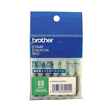 (まとめ) ブラザー BROTHER 使いきりタイプ補充インク 緑 PRINK6G 1パック（6本） 【×30セット】