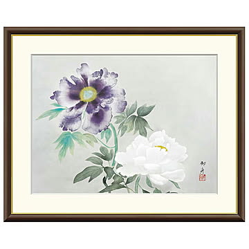 額絵 牡丹双華 速水御舟 61x49.5cm 三幸