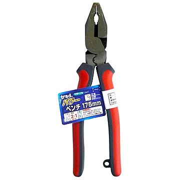 (業務用20個セット) trad パワー圧着ペンチ（DIY 工具 プライヤー） TPP-175mm レッド＆グレー