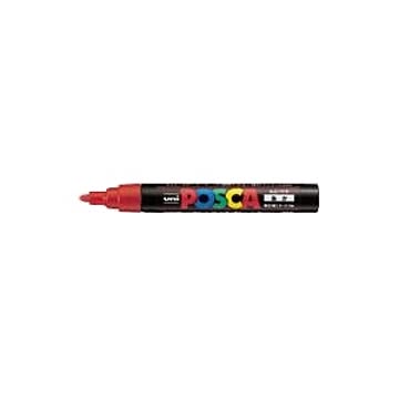 （まとめ） 三菱鉛筆 ユニ ポスカ 中字丸芯（1.8-2.5mm） PC-5M.15 赤 1本入 【×10セット】