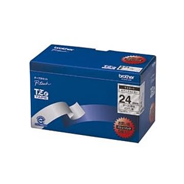 TZeテープ（ラミネートテープ） ピータッチ専用テープ（バリューパック） 透明（黒文字） 24mm 5個入