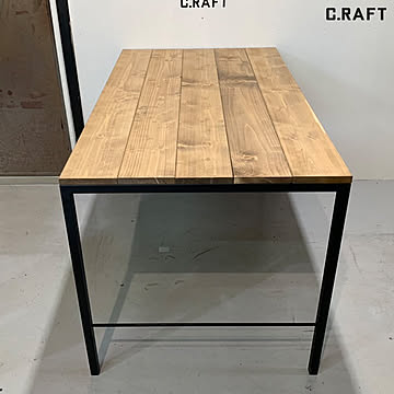 アイアン　ウッド　ダイニングテーブル　1150×700 インダストリアル