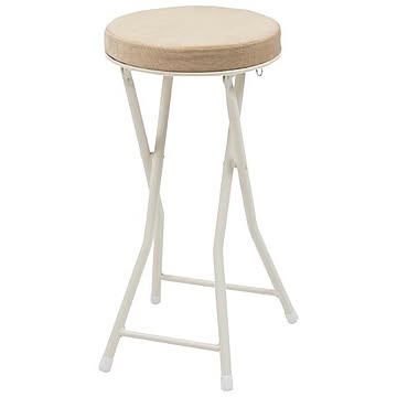 東谷 ロンダ ハイスツール 折りたたみ式 完成品 幅30x奥行31.5x高さ60cm ベージュ PC-34