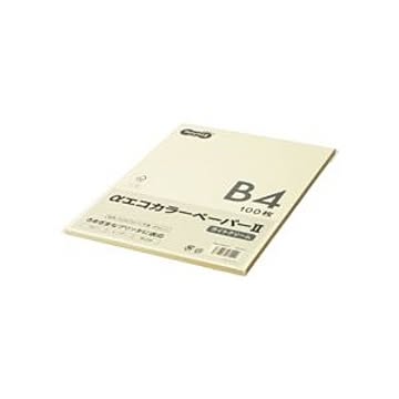 （まとめ） TANOSEE αエコカラーペーパーII B4 ライトクリーム 少枚数パック 1冊（100枚） 【×5セット】