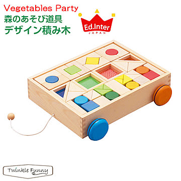 エドインター 森のあそび道具/デザインつみき【木のおもちゃ】【対象年令：1.5才～】TF-24329
