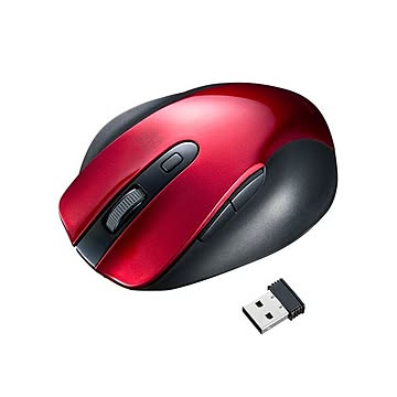（まとめ） サンワサプライ ワイヤレスブルーLEDマウス MA-WBL119R 【×2セット】