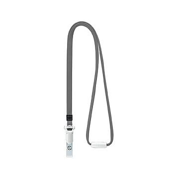 （まとめ） ライオン事務器 名札用ストラップ グレーN-8P 1本 【×30セット】