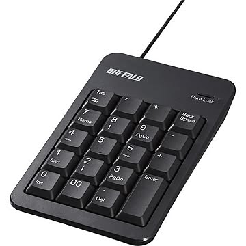 バッファロー（サプライ） 有線テンキー 抗菌仕様・Tabキー付き ブラック BSTK120BKZ