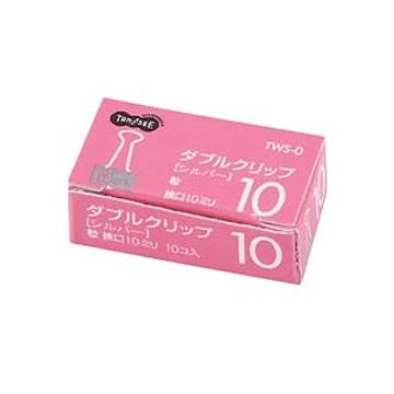 （まとめ） TANOSEE ダブルクリップ 粒 口幅10mm シルバー 1セット（100個：10個×10箱） 【×10セット】