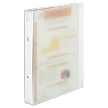（まとめ） TANOSEE リングファイル（PP表紙） A4タテ 2穴 260枚収容 背幅42mm クリア 1冊 【×20セット】