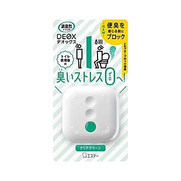 （まとめ） エステー 消臭力DEOX トイレ用 本体 クリアグリーン 置き型タイプ 【×10セット】