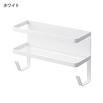 ホースホルダー付き洗濯機横マグネットラック タワー
