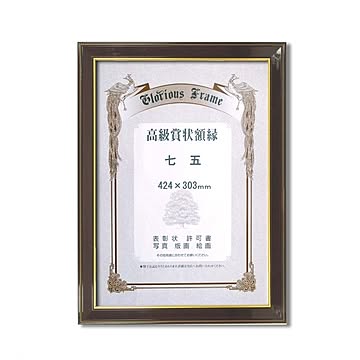 【高級賞状額】樹脂賞状額　壁掛けひも　■賞状額「光輝」　七五（424×303mm）