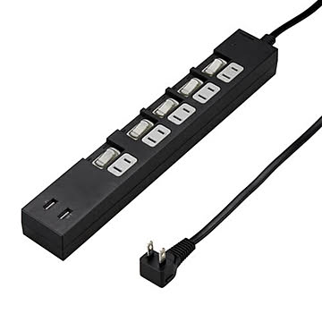 5個セット YAZAWA 個別スイッチ付5AC2USB3.4A2mブラック Y02KS752BK2UX5