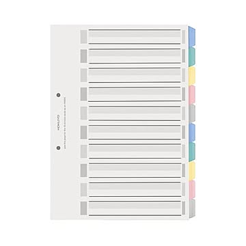（まとめ）コクヨ カラー仕切カード(PP)ファイル用 A4タテ 2穴 5色 10山見出し+扉紙 シキ-P120 1組 【×20セット】
