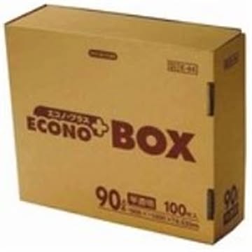 (業務用20セット) 日本サニパック エコノプラスBOX E-94 半透明 90L 100枚