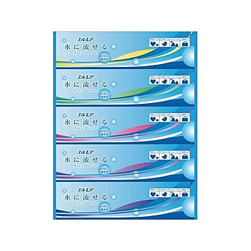 （まとめ） カミ商事 水に流せるティッシュペーパー180W5P 10P【×3セット】