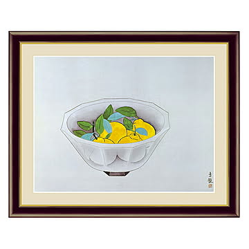 アート 額絵 三宝柑 小林 古径 本紙サイズ F4(約31x23cm) 額サイズ 42x34cm 三幸