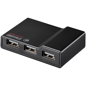 バッファロー(サプライ) USB2.0 電源連動節電機能付きセルフパワー4ポートハブ ブラック BSH4AE12BK