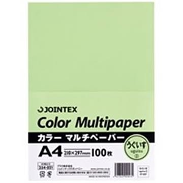 ジョインテックス カラーペーパー/コピー用紙 マルチタイプ A4 100枚×24冊入り 鴬 A181J-2