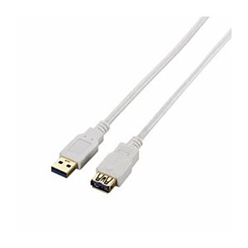 (まとめ)エレコム USB3.0延長ケーブル(A-A) USB3-E15WH【×3セット】