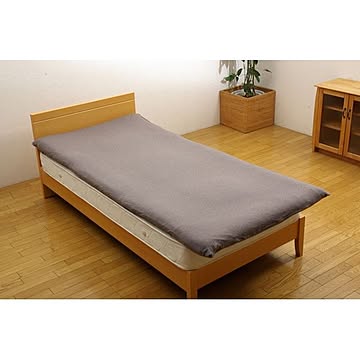 敷布団カバー/寝具 【無地 ブラウン ダブル 約140×210cm】 洗える オーガニックコットン使用 綿100％ 〔ベッドルーム〕