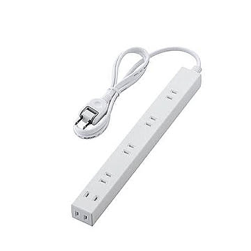 エレコム 広々タップ/雷ガード/6個口/1.0m/ホワイト T-NSLK-2610WH 管理No. 4953103302044