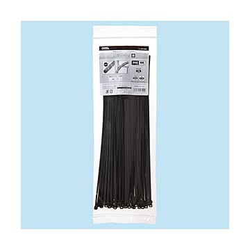 (まとめ) オーム電機 耐候性ロックタイ 300mm 黒 LT-300W100BK 1袋(100本) 【×5セット】