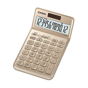 （まとめ）カシオ デザイン電卓 12桁ジャストタイプ ゴールド JF-S200-GD-N 1台【×2セット】