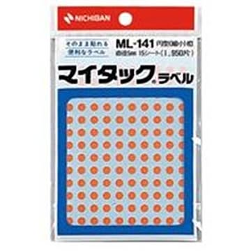 (業務用20セット) ニチバン マイタック カラーラベルシール 円型 細小/5mm径 ML-141 橙