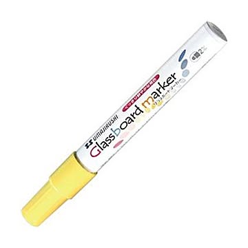 （まとめ）馬印 グラスボードマーカー イエローBGB-Y 1本【×50セット】