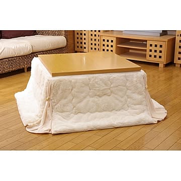 薄掛け こたつ布団 【単品 アイボリー 180×220cm】 省スペース 折りたたみ収納可 肌触り抜群 フィラメント 〔リビング〕