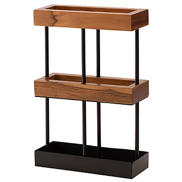 傘立て おしゃれ スリム 外置き アイアン 傘置き アンブレラスタンド 四角 屋外 かさたて 玄関 北欧 コンパクト 木製 GUY-825BR