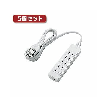 5個セットエレコム 電源タップ T-S02-2620WH T-S02-2620WHX5