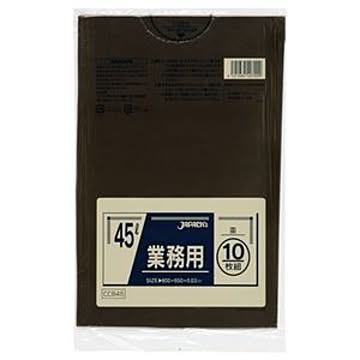 （まとめ） ジャパックス カラーポリ袋 茶 45L CCB45 1パック（10枚） 【×20セット】