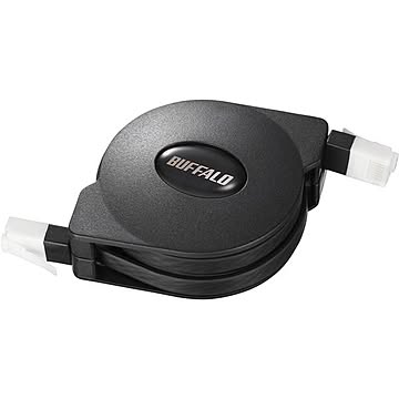 バッファロー（サプライ） ツメの折れないCat6 LANケーブル 巻取式 2.5m ブラック BL6TM25BK
