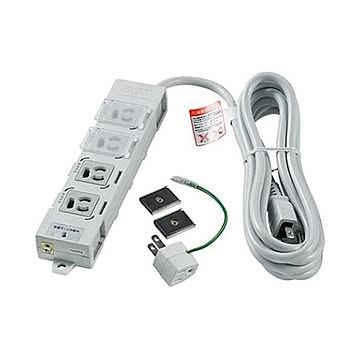 ELPA カバー付事務所向けタップ耐雷サージ機能付 4個口 3m OAT-JPC43SB 1個