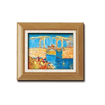 【世界の名画】 複製画 絵画額 ■ゴッホ名画額F3 「アルルのはね橋」(横)