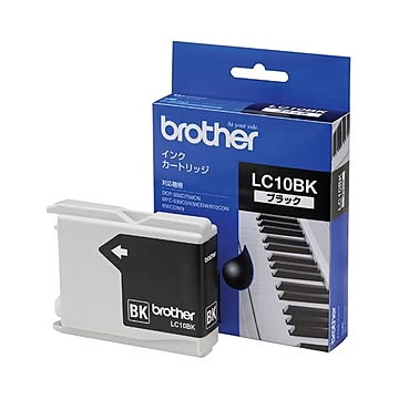 （まとめ） ブラザー BROTHER インクカートリッジ 黒 LC10BK 1個 【×3セット】
