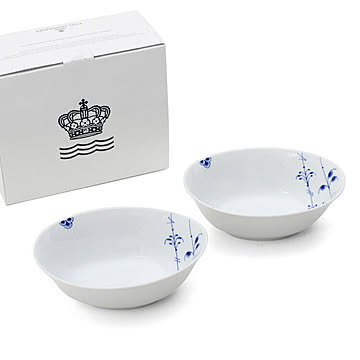 ロイヤルコペンハーゲン 2500 ブルーパルメッテ 033 オーバルボウル ペア 15cm Royal Copenhagen Blue Palmette