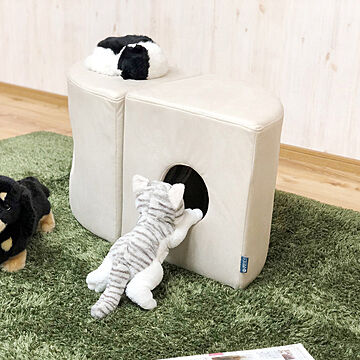 【2個セット】 ペットハウス スツール ペット用 ペット家具 椅子 小屋 トンネル ファブリック 犬 猫 