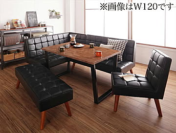 TOLD トルド 5点セット テーブル+ソファ1脚+アームソファ1脚+チェア1脚+ベンチ1脚 W150 ブラウン