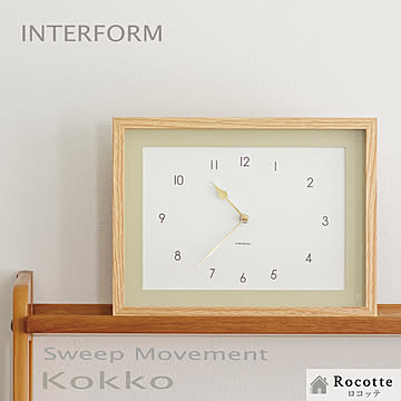 【電池ﾌﾟﾚｾﾞﾝﾄ】インターフォルム  掛け時計 連続秒針 コッコ  CL4626